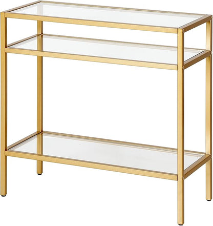 Henn&Hart Sivil Side Table, 24" Wide, Gold