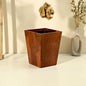 Premium Solid Wood Trashbin Multipurpose Furniture Basket for Home Living Room Office | Dustbin with Removal Metal Inner Liner from Mahogany Collection (Dwindle, 8x8x9.8 Inch)