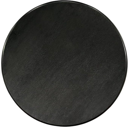 East West Furniture ANGA5-ABK-24 5 Piece Dining Table Set for 4 Includes a Round Kitchen Table with Pedestal and 4 Black Linen Fabric Parsons Dining Chairs, 36x36 Inch, Wirebrushed Black