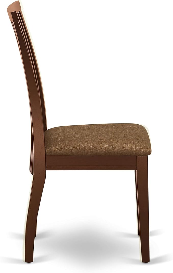 East West Furniture CAIP5-MAH-C 5 Piece Kitchen Table & Chairs Set Includes a Rectangle Dining Table and 4 Linen Fabric Dining Room Chairs, 36x60 Inch, Mahogany
