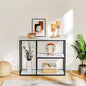WOHOMO Console Table, 12 Inch Narrow Entryway Table for Living Room, 31.5 Inch Modern Industrial Sofa Table with 3-Tier Storage Shelves for Corridor, Hallway, White Marble