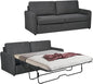 Queen Size Pull Out Sofa Bed, Convertible Sleeper Sofa Couch with Pullout Bed, 2 in 1 Sofa Bed Couch with Memory Foam Mattress for Living Room Office, Space-Saving, Dark Grey