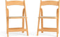 Flash Furniture 2 Pack HERCULES Series Natural Wood Folding Chair with Vinyl Padded Seat