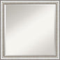 Amanti Art Silver Bathroom Mirror for Over Sink, 23x23 Salon Silver Narrow Square Vanity Mirror, Medium Traditional Frame, Hangs Horizonally and Vertically, Bathroom Wall Decor, Beveled Edge