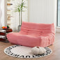 N&V Fireside Loveseat, Mid Century Armless Twin Size Floor Sofa, Soft Premium Corduroy Floor Lounge Chair, Foam Sofa Accent Chair for Living Room Bedroom and Office, Salmon, Full