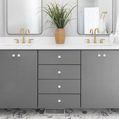 Ravinte 5 Pack Drawer Pulls 1-1/4 Inch Kitchen Cabinet Knobs White Solid Round Dresser Knobs Simple Cabinet Hardware for Cupboard Drawer Handles
