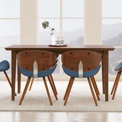 SIMPLIHOME Colby Dining Table, Solid Wood Walnut Veneer in Walnut, 60 x 36 inches, Contemporary-Style Rectangular Kitchen Table for up to 6 People