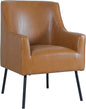 HomePop Modern Accent Chair, Home Décor, Accent Chairs for Living Room & Bedroom, Fabric Reading Living Room Side Chair, Single Sofa with Lounge Seat and Metal Legs- Carmel Faux Leather