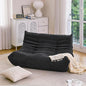 N&V Fireside Mid Century Armless Floor Sofa, Soft Premium Microfiber Lounge Chair, Foam Accent for Living Room Bedroom and Office (Black, Loveseat)