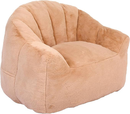 Furniliving Bean Bag Chair, Giant Bean Bag Chair Stuffed Floor Sofa for Adults Comfy Bean Bag Sofa with Back Support, Oversized Bean Bag Couch for Living Room Bedroom Dorm Office, Faux Leather, Brown