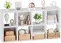 Sweetcrispy 8 Cube Storage Organizer - Open Cube Bookshelf with 4 Removable Back Panels, Display Storage Bookcase for Living Room, Bedroom, Entrance Hall, Home Office，47.7" L×11.6" W×24" H, White