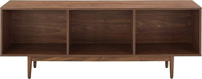 Crosley Furniture Liam Large Vinyl Record Storage TV Stand and Entertainment Center, Media Console, Walnut