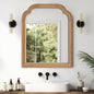 WallBeyond Wood Frame Wall Mirror Decor for Entryway, Living Room or Bedroom Home Decor - Light Woodgrain [16" x 20" Honey-Colored]