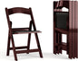 Flash Furniture Hercules Series Folding Chairs for Weddings and Formal Events, Stackable Commercial Event Seats with 1,000-lb. Static Weight Capacity, Set of 4, Red Mahogany