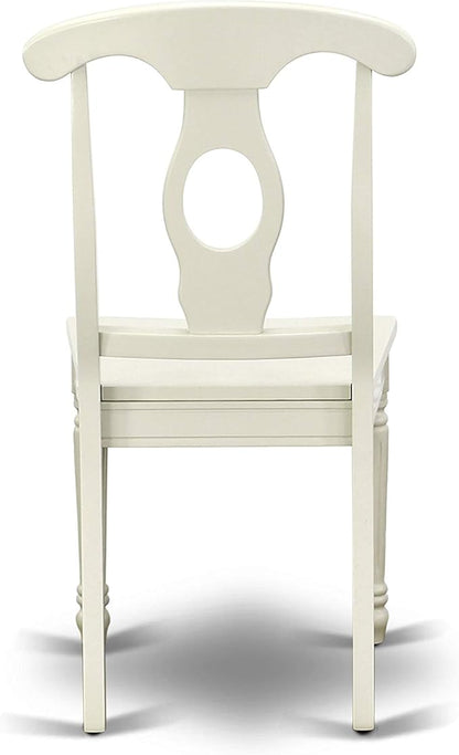 East West Furniture DOKE7-LWH-W 7 Piece Dining Set Consist of a Rectangle Dining Table with Butterfly Leaf and 6 Kitchen Chairs, 42x78 Inch, Linen White