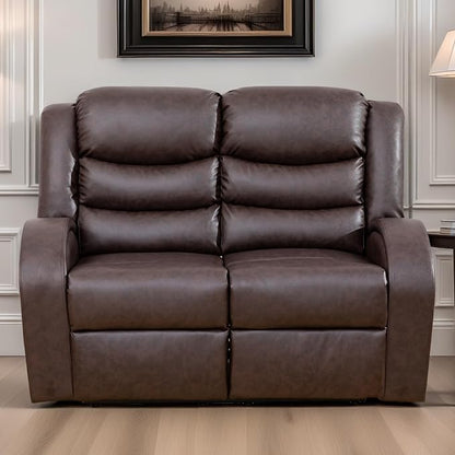 Loveseat Recliner Sofa, Reclining Loveseat Leather Couch Upholstered, Modern Comfy Home Theater Seating Power Recliner Chair for Living Room Furniture Sets, Red