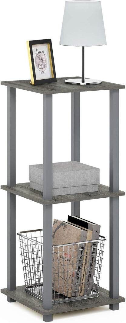Furinno Simplistic Set of 2 End Table, French Oak Grey/Grey