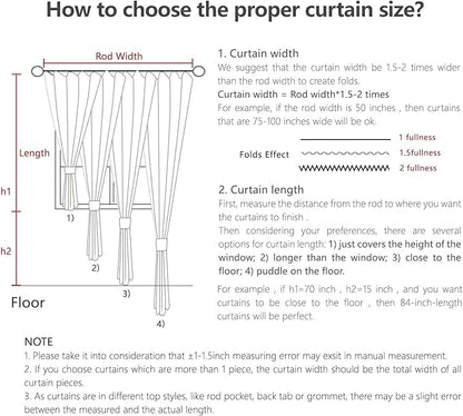 Joydeco Custom 100% Blackout Long Drapes for Bedroom Living Room Blackout Darkening Curtain Thermal Insulated Back tab Rod Pocket 1 Panel(Sage Green,Custom Size)