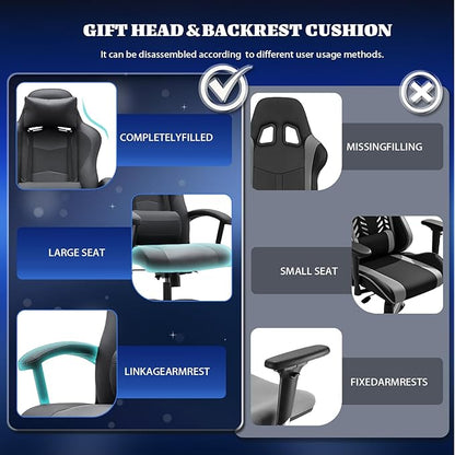 Ergonomic Office Chair High Back Desk Chair Height Computer Chair Big and Tall Office Chair with Adjustable Headrest and Lumbar Support Black