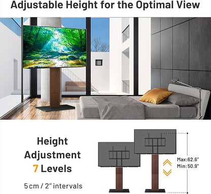 WALL V5 High Type | Minimalist Rolling TV Stand for 32–80 Inch | Satin Black | Portable, Space Saving, Height Adjustable, No Drill | for Living Room and Bedroom | Japan-Engineered Design