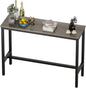 Teraves Bar Table, Bar Height Pub Table, Counter Height Table with Sturdy Metal Frame, Rectangular High Top Table for Kitchen & Dining, Living Room (39.37", Black Oak)