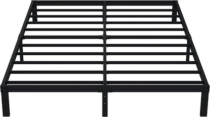 EMODA 10 Inch King Bed Frame No Box Spring Needed, Heavy Duty Metal Platform with Steel Slats, Noise Free, Easy Assembly, Black