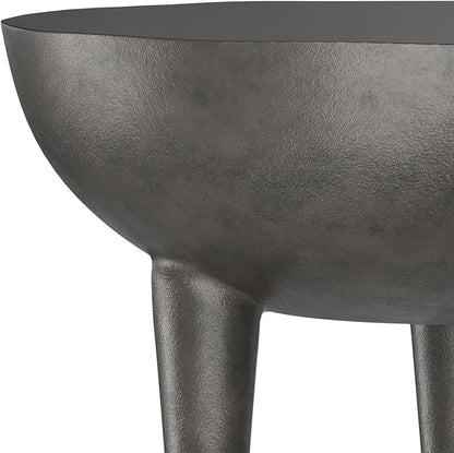 SIMPLIHOME Otto Cast Aluminum Side Table in Graphite, 21-inch Round, Rust-Resistant Metal Accent Table for Living Room, Bedroom, Fully Assembled