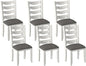 Solid Wood Dining Chair Set of 6, Kitchen Dining Room Chair with Upholstered Cushion & Wooden Legs, Modern Wood Side Chairs for for Kitchen, Washed Gray