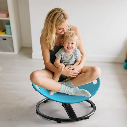 Spinning Chair for Autistic Kids - Safety Handle Sensory Chair for Autistic Children with Non-Slip Design, 3-12 Years Kids Swivel Chairs (Blue)