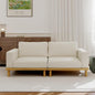 Acanva Minimalist Modular Sectional Sofa for Living Room, Wide & Deep Seat Convertible Furniture Set with Metal Frame and Movable Covers, Loveseat, Off White