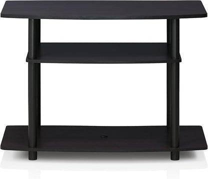 Furinno Turn-N-Tube No Tools 3-Tier Entertainment Center TV Stand for TV up to 32 Inch, Plastic Round Tubes, Dark Walnut