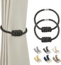 BEL AVENIR Magnetic Curtain Tiebacks, Decorative Drapery Holdbacks Modern Woven Tie-Backs with Exquisite Knot (Charcoal, 2 Pack)
