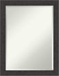 Amanti Art Brown Wall Mirror 28x22 Rustic Plank Espresso Narrow Rectangle Bathroom Mirror for Wall Decor Living Room, Medium Rustic Farmhouse Frame, Hangs Horizonally and Vertically, Bathroom Decor