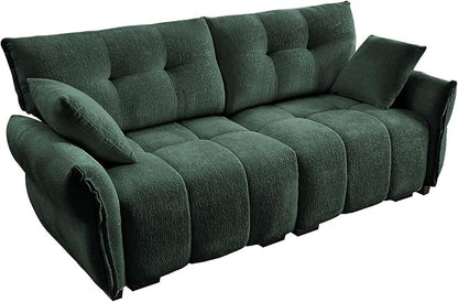 Modern Chenille Fabric 2-Seat Loveseat Sofa, Premium Upholstery Living Room Couch with Tufted Backrest & Comfortable Armrests and High-Resilience Memory Foam Cushions,Green