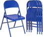 VECELO Metal Folding Chairs 4 Pack, Double Hinged Steel Frame Easy Foldable&Stackable for Office Kitchen Dinning Wedding Patio and Garden