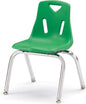 Jonti-Craft Berries 8144JC1119 Stacking Chair with Chrome-Plated Legs, 14" Height, Green
