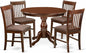 East West Furniture HBNF5-MAH-C 5 Piece Dining Table Set for 4 Includes a Round Kitchen Table with Pedestal and 4 Linen Fabric Dining Room Chairs, 42x42 Inch, Mahogany