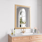 Amorho Bathroom Mirror, 28 X36 Inch Wall Mirror, Oak Wood Grain Metal Framed, Anti-Rust, Hang Horizontally/Vertically, Suitable for Bedroom, Farmhouse, Bathroom, Decorative