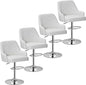 VECELO Adjustable Bar Stools Set of 4 with Back, Bar Height for Kitchen Counter