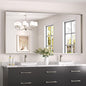 Keonjinn 72 x 36 in Brushed Nickel Mirror for Bathroom Sink, Rectangular Metal Framed Vanity Wall Mirror Square Corner Aluminum Alloy Modern Rectangle Silver Mirror for Over Sink(Horizontal/Vertical)