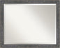 Amanti Art Grey Wall Mirror 25x31 Angled Metallic Rainbow Rectangle Bathroom Mirror for Wall Decor Living Room, Large Modern Contemporary Wood Frame, Hangs Horizonally and Vertically, Bathroom Decor