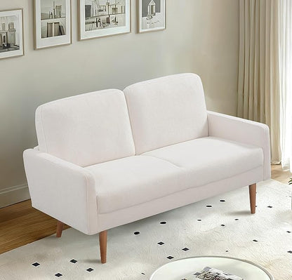 Kent 2 Piece Velvet Sofa and Loveseat Set, European Style with Modern & Vintage Flair, Upholstered 5 Seater Couch, Chic Living Room Furniture Seating for Home, Apartment or Office, Ivory
