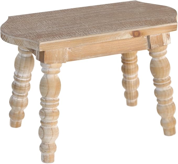 Wooden Bathroom Wood Foot Stool for Adults Kids, Bedside Step Planter Stool for Kitchen(Natural)