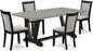 East West Furniture V697MZ606-5 5 Piece Dining Table Set for 4 Includes a Rectangle Kitchen Table with V-Legs and 4 Shitake Linen Fabric Parson Dining Chairs, 40x72 Inch, Multi-Color