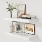 Fun Memories White Floating Shelves 30x 12 Inch, Deep Floating Shelf Wall Mounted, 12" Deep Wall Shelves for Books, Bathroom, Bedroom, Kitchen, Thicked Shelves for Home Storage & Display, Set of 2