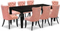 East West Furniture LGDA9-BLK-23 9 Piece Kitchen Set Consists of a Rectangle Dining Table with Butterfly Leaf and 8 Polyester Fabric Upholstered Chairs, 42x84 Inch, Black