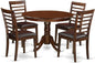 East West Furniture HLML5-MAH-LC 5 Piece Dining Table Set for 4 Includes a Round Kitchen Table with Pedestal and 4 Faux Leather Dining Room Chairs, 42x42 Inch, Mahogany