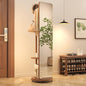 70"x16"Full Length Mirror with Stand,Coat Rack with Mirror,Solid Wood Floor Mirror,Swivel Mirrorfor Bedroom, Living Room, Cloakroom