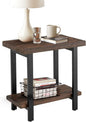 Pomona 27-Inch Wood End Table in Rustic Natural Finish with Metal Legs - 2-Tier Modern Farmhouse Side Table for Home Décor or Accent in Living Room, Bedroom, and Office by Alaterre Furniture