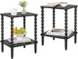 End Tables Set of 2, Small Side Table with Storage Shelf, Nightstands for Bedroom Set of 2 for Living Room, Office and Small Spaces (Black)